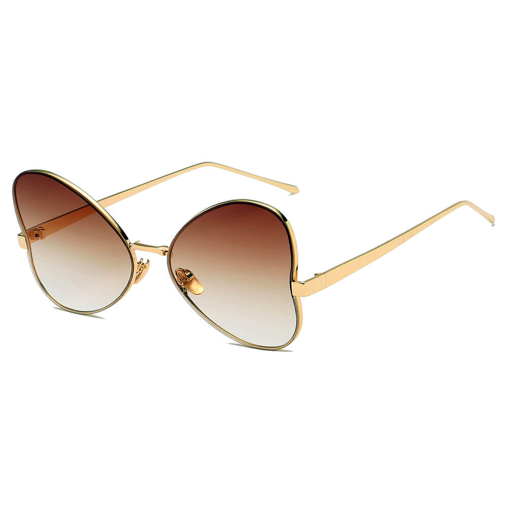 LINDSAY | Women Oversized Rounded Butterfly Fashion Sunglasses-5