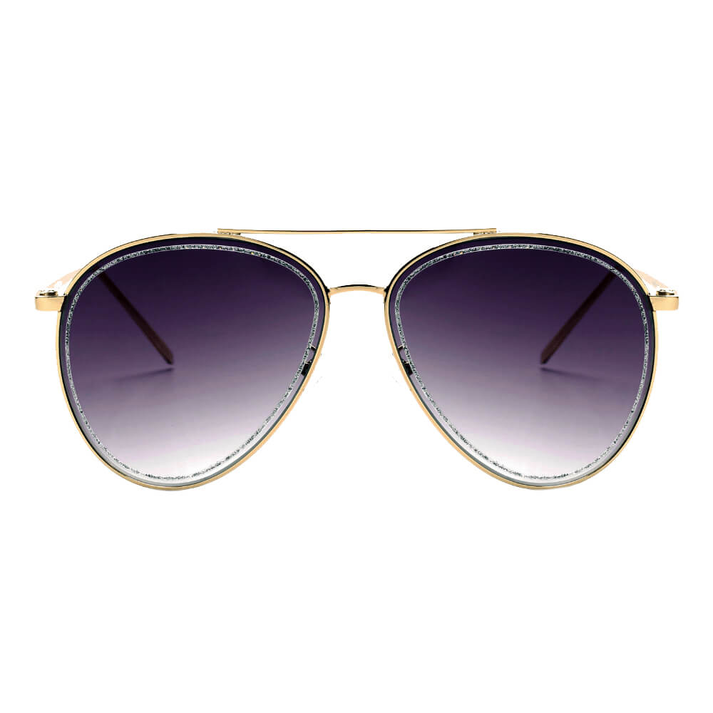 NAMPA | Women Glitter Rimmed Fashion Aviator Sunglasses-1