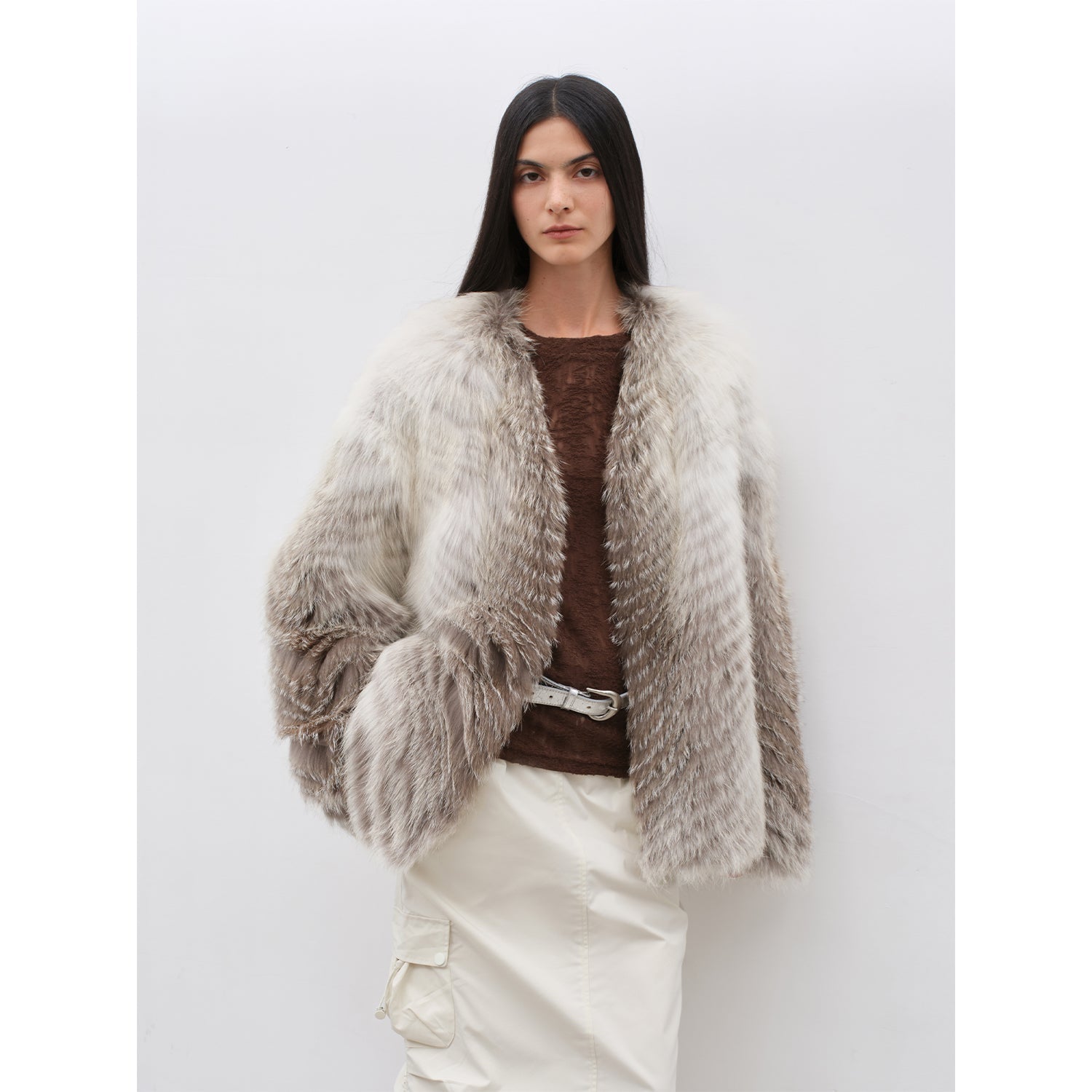 Yukino Dream Imported Colorful Fox Fur Coat from Finland-1
