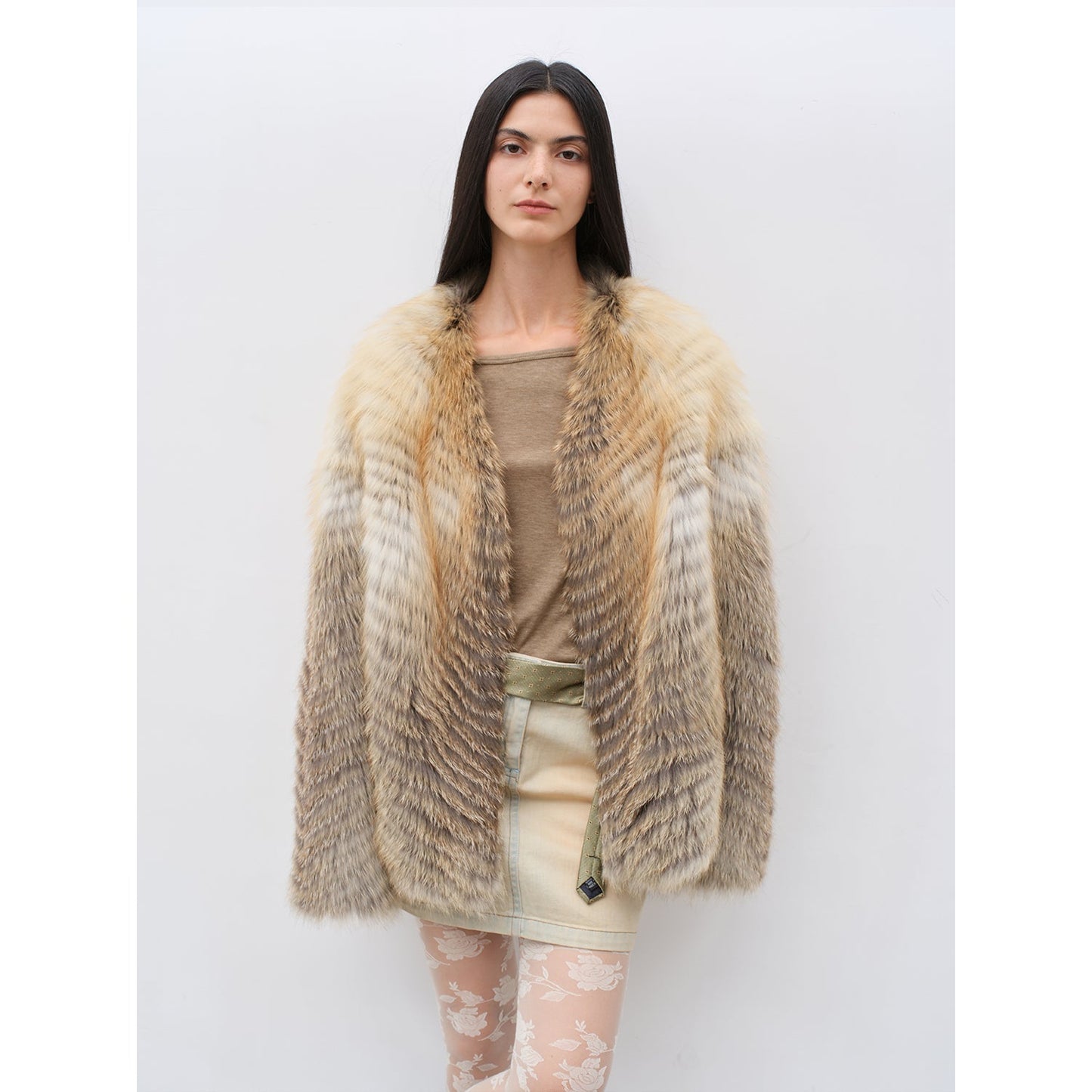Yukino Dream Imported Colorful Fox Fur Coat from Finland-3
