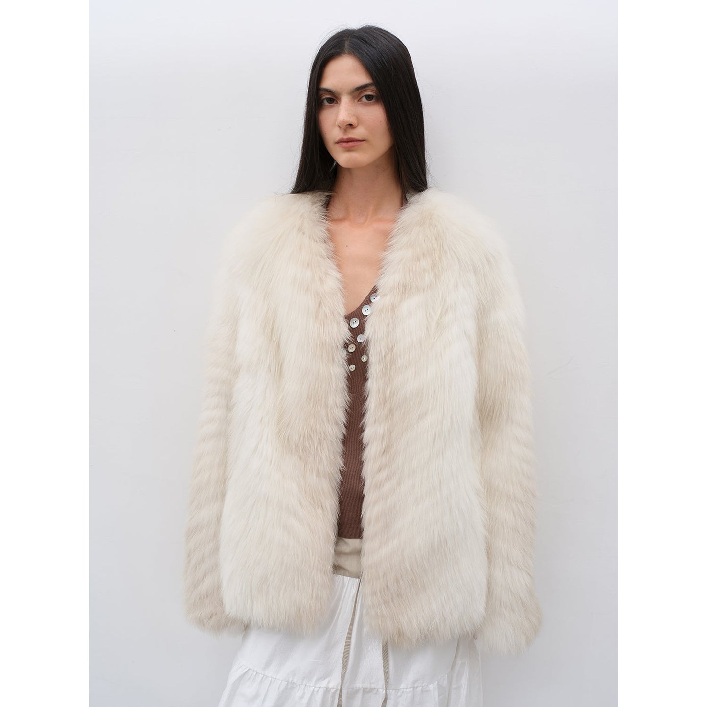 Yukino Dream Imported Colorful Fox Fur Coat from Finland-4