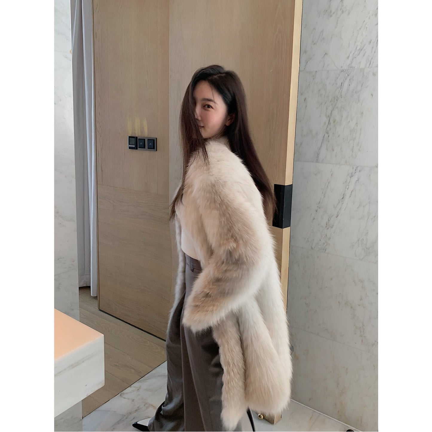 Yukino Dream Imported Colorful Fox Fur Coat from Finland-7