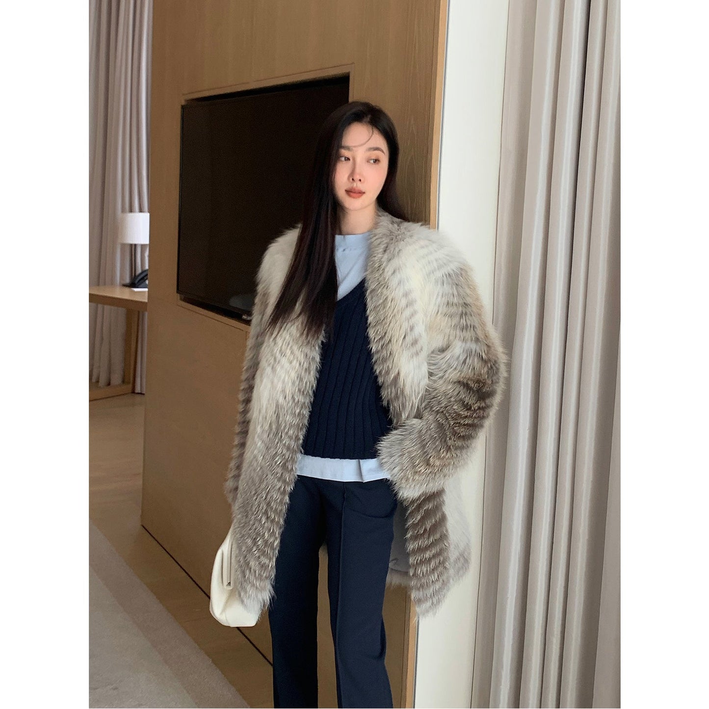 Yukino Dream Imported Colorful Fox Fur Coat from Finland-8