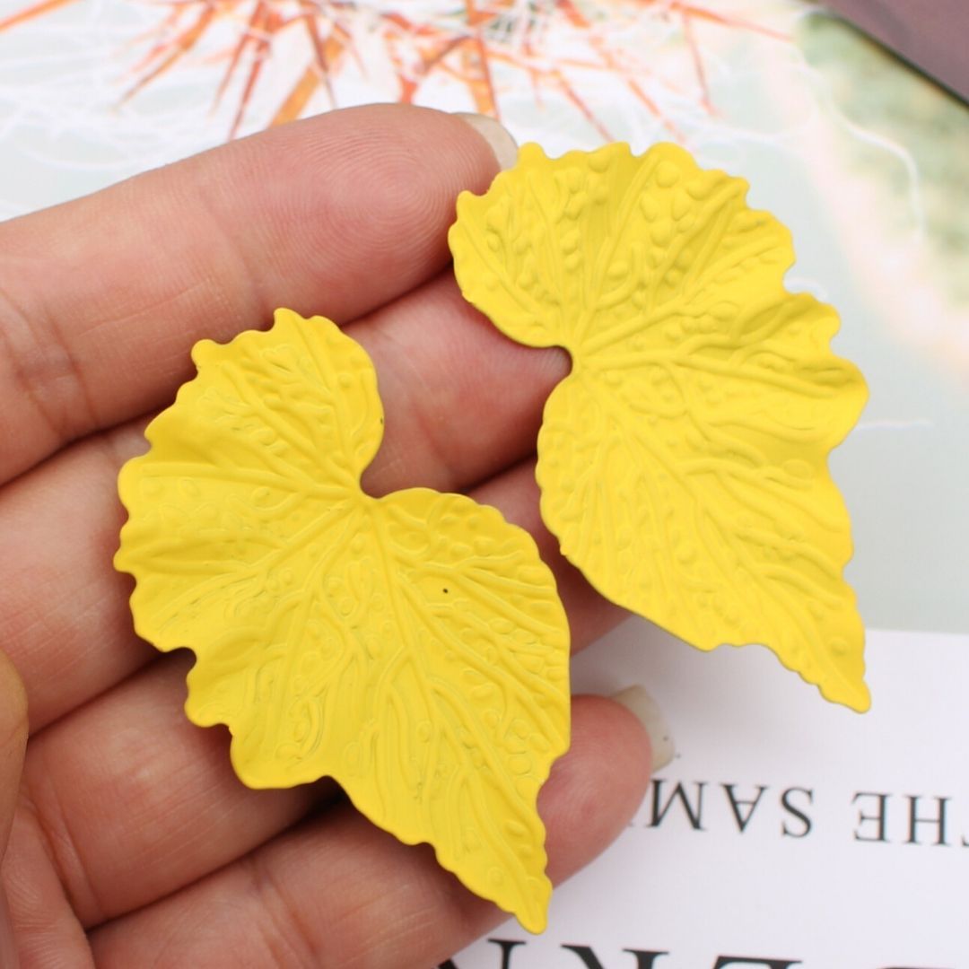 Mirrored Leaf Earrings-2
