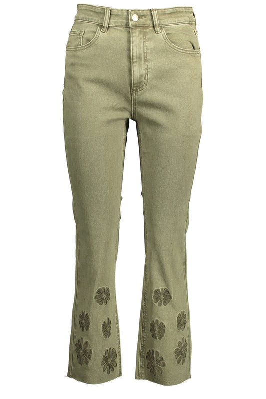DESIGUAL GREEN WOMEN'S DENIM JEANS-0