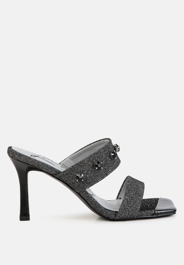 Edm Queen Diamante Embellished Glitter Sandals-6