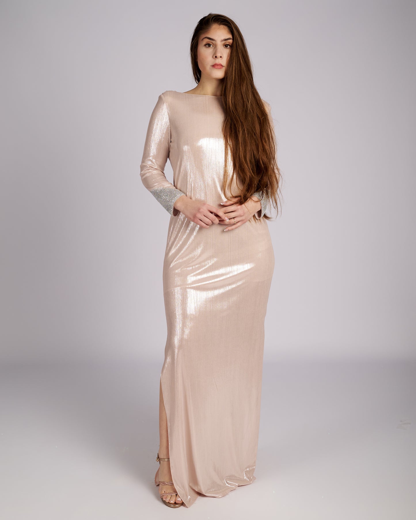 Laurelle Maxi Dress with Slits and Open Back "evening dresses"-2