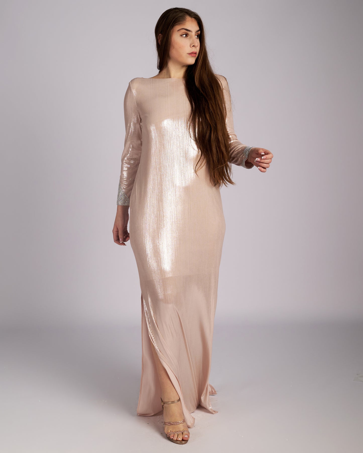 Laurelle Maxi Dress with Slits and Open Back "evening dresses"-4