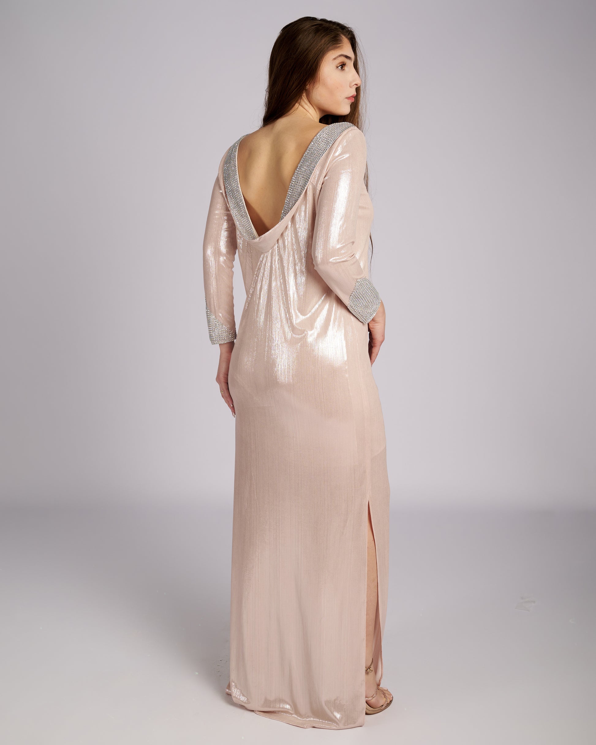 Laurelle Maxi Dress with Slits and Open Back "evening dresses"-6