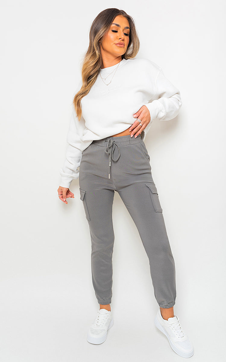 Fleece Lined Cargo Pocket Trouser with Drawstring-8