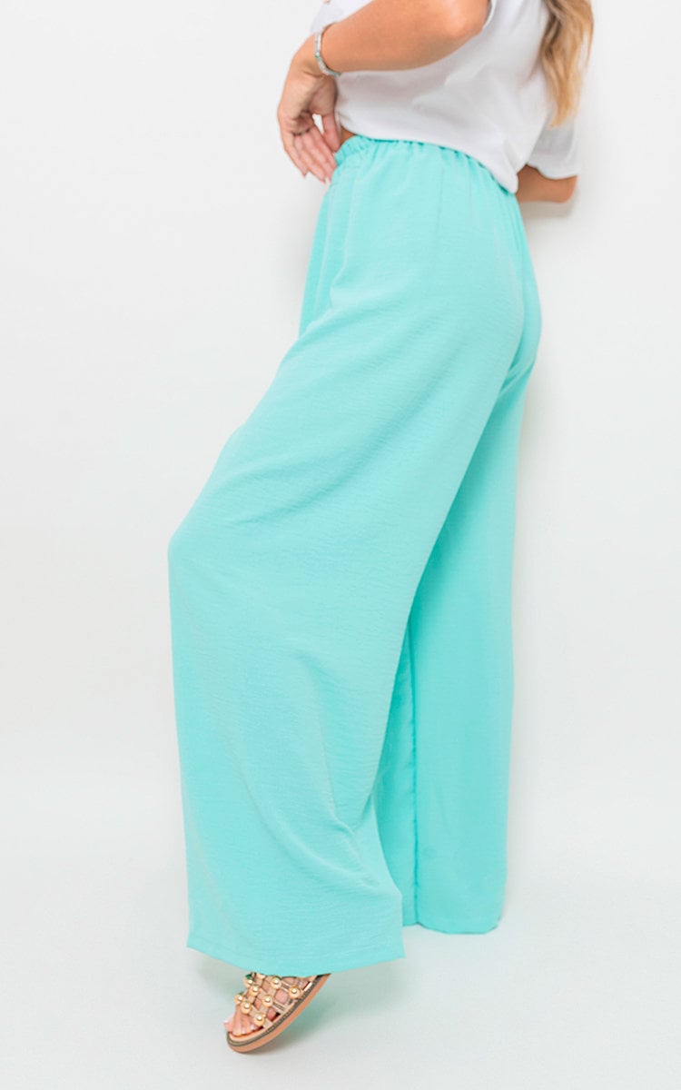 Drawstring Gathered Waist Wide Leg Trouser-8