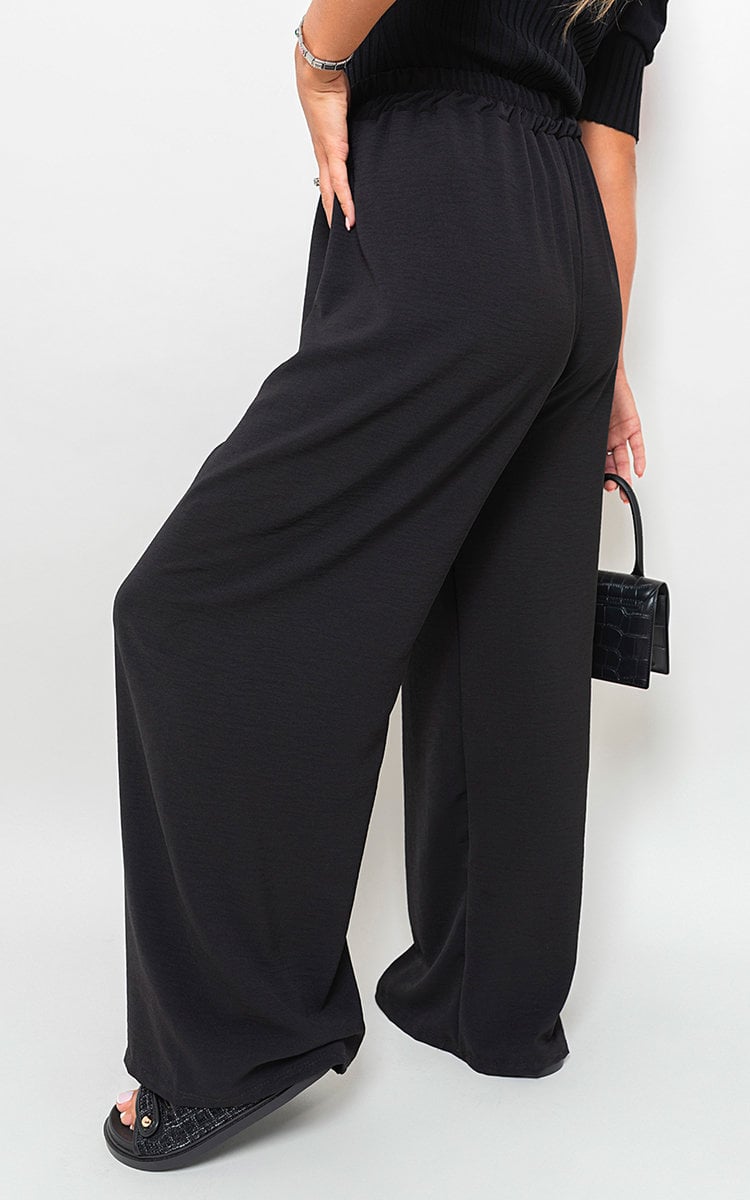 Drawstring Gathered Waist Wide Leg Trouser-9