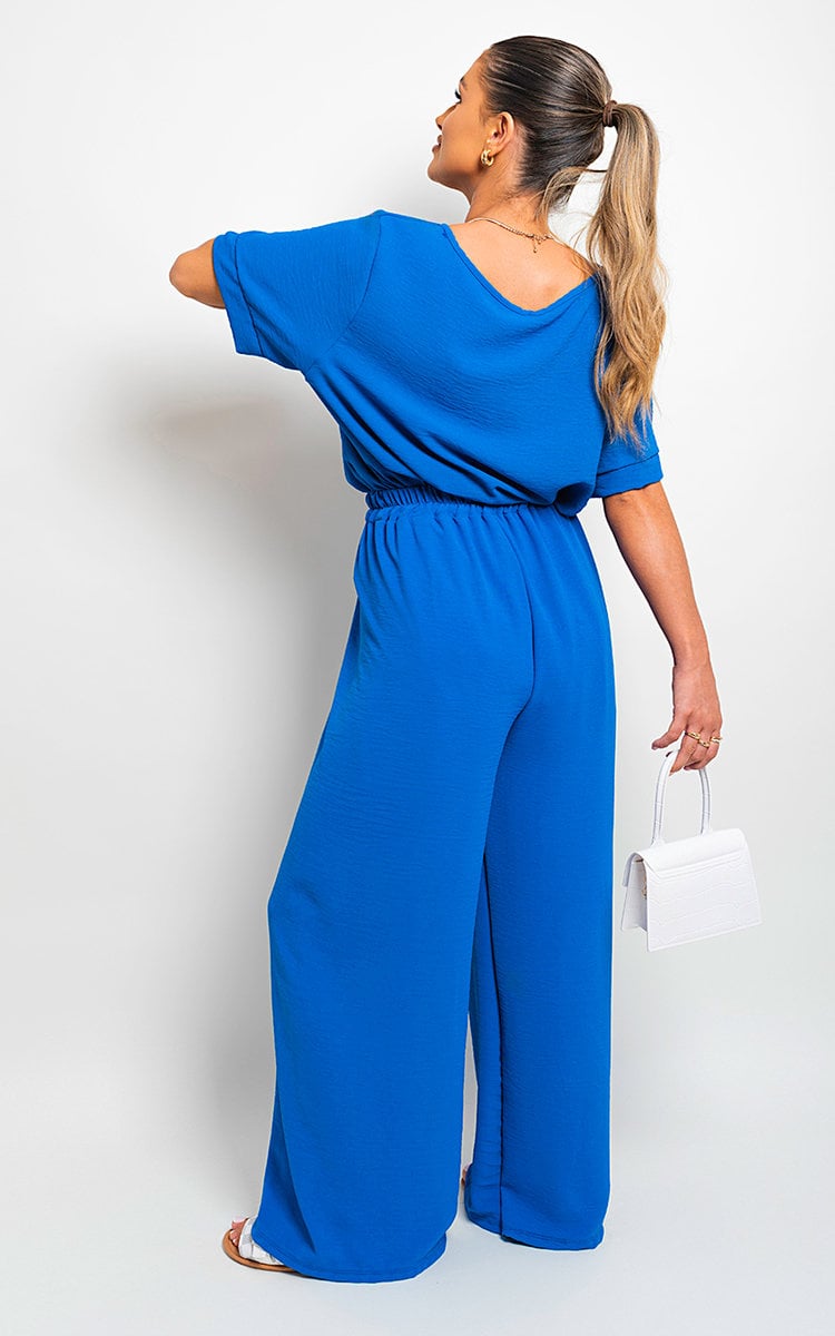 Drawstring Gathered Waist Wide Leg Trouser-12