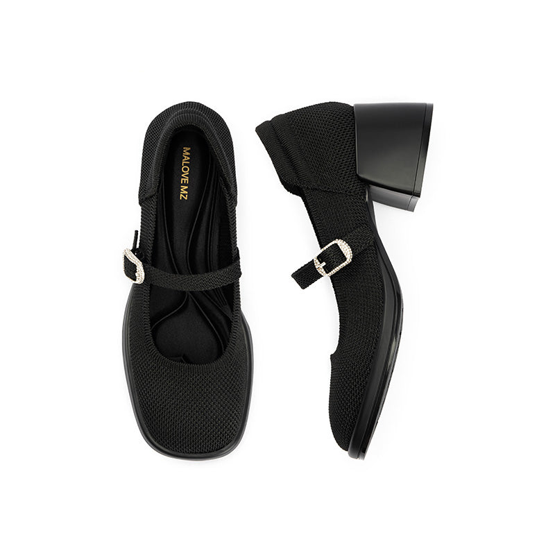 Lafayette Square Toe Block Heel Mary Jane Pumps-4