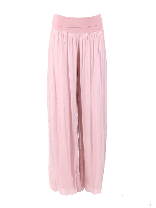 Blush 'Donna' Italian Silk Palazzo Pant-0