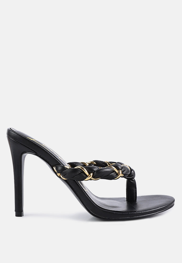 Melodrama Stiletto Heel Braided Thong Sandals-6