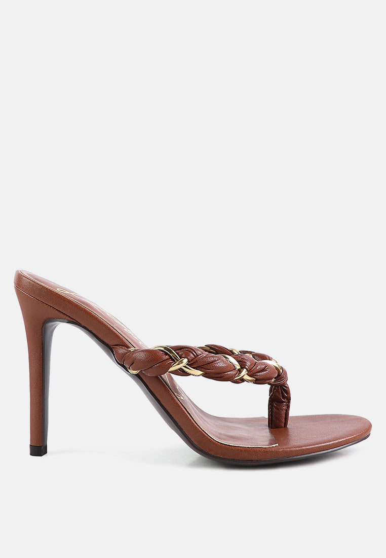 Melodrama Stiletto Heel Braided Thong Sandals-5