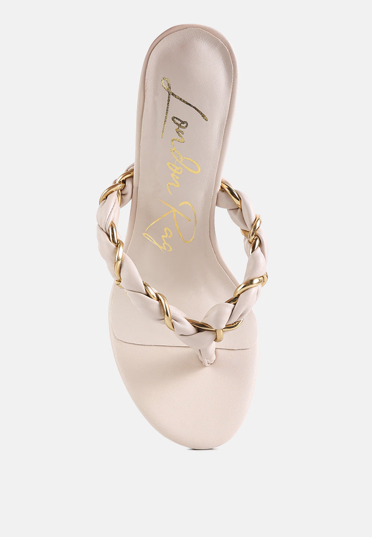 Melodrama Stiletto Heel Braided Thong Sandals-3