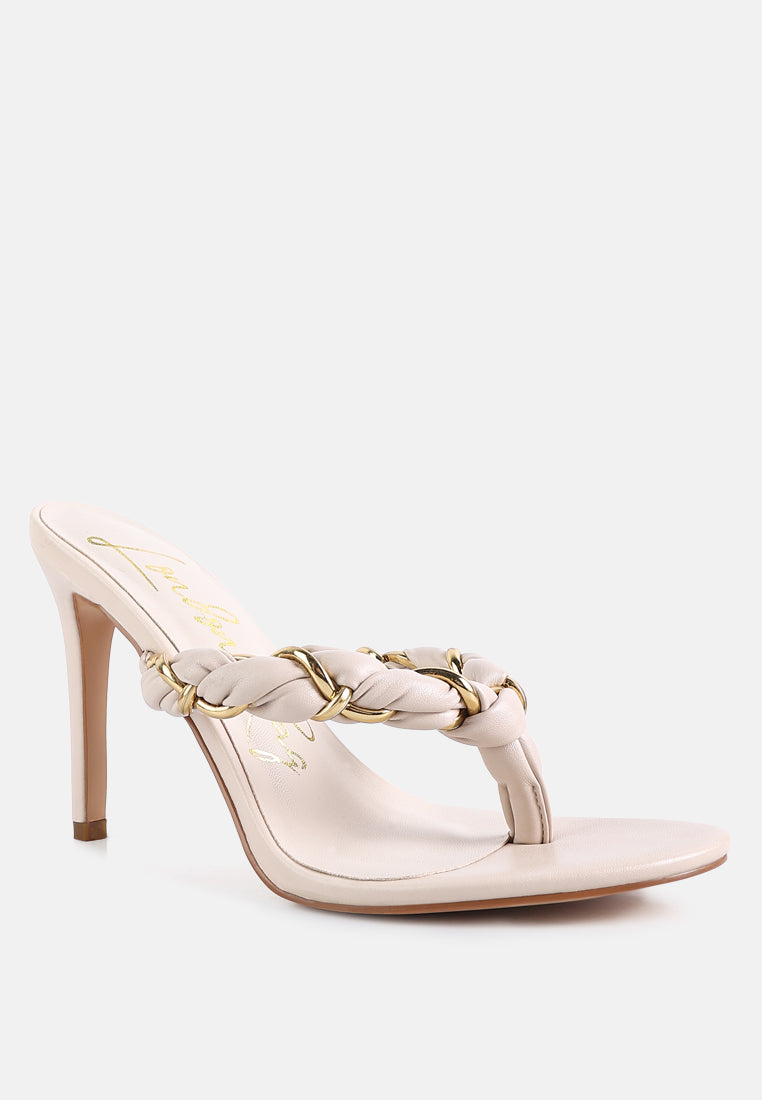 Melodrama Stiletto Heel Braided Thong Sandals-1