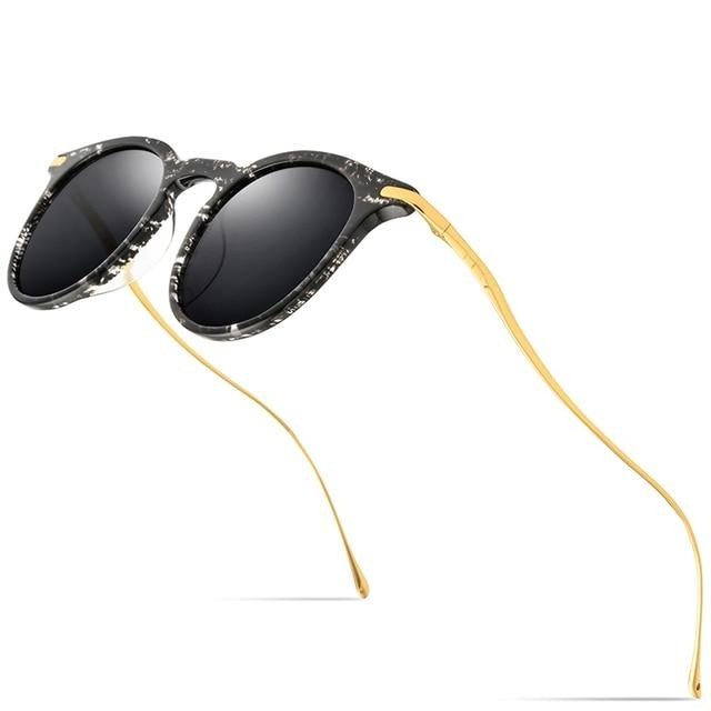 Acetate Titanium Sunglasses Men Vintage Round Polarized Sun Glasses for Women New High Quality Mirrored UV400 Shades-4