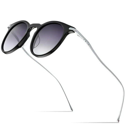 Acetate Titanium Sunglasses Men Vintage Round Polarized Sun Glasses for Women New High Quality Mirrored UV400 Shades-0