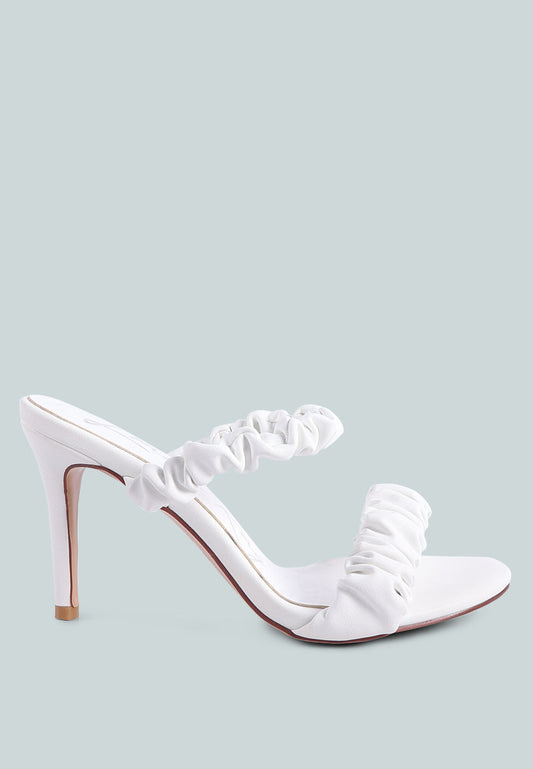 Qualie Ruched Strap Stiletto Sandals-0