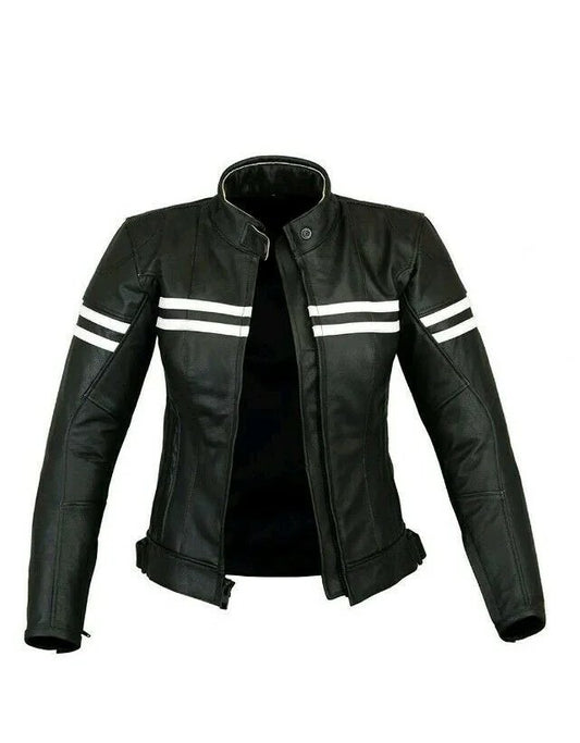 WOMEN MOTORCYCLE LEATHER RACING JACKET
