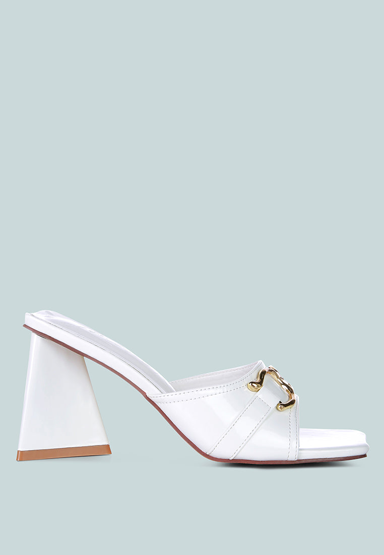 Salisbury Horsebit Buckle Triangular Block Heel Sandals-0