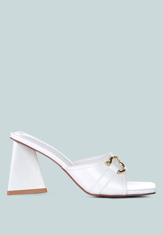 Salisbury Horsebit Buckle Triangular Block Heel Sandals-0
