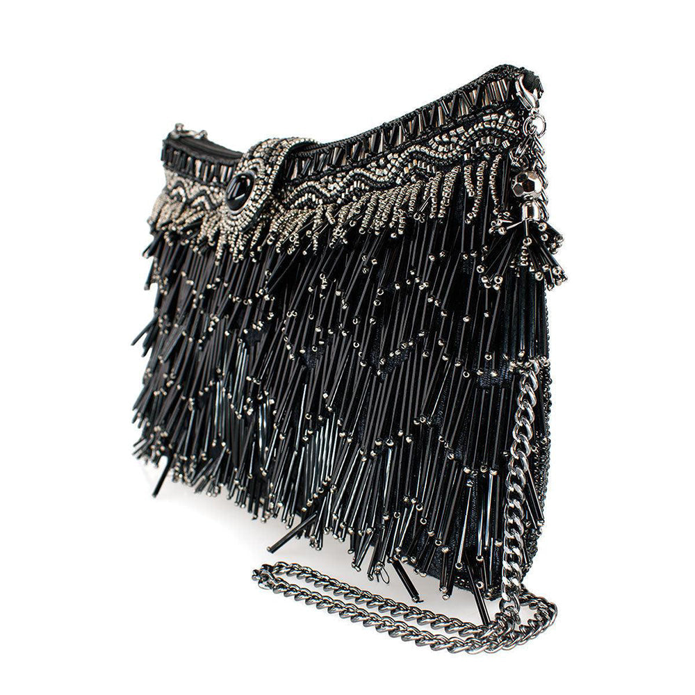 Shimmy, Black Crossbody Handbag by Mary Frances-3