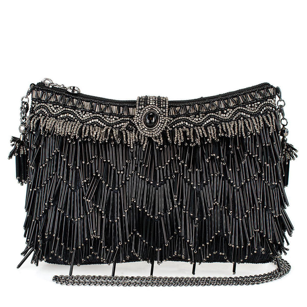 Shimmy, Black Crossbody Handbag by Mary Frances-0