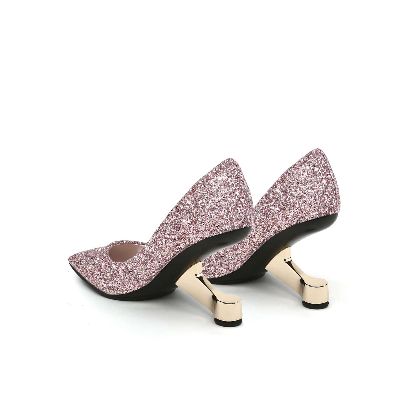 Sparkling Glitter Pointed Toe Pumps-4